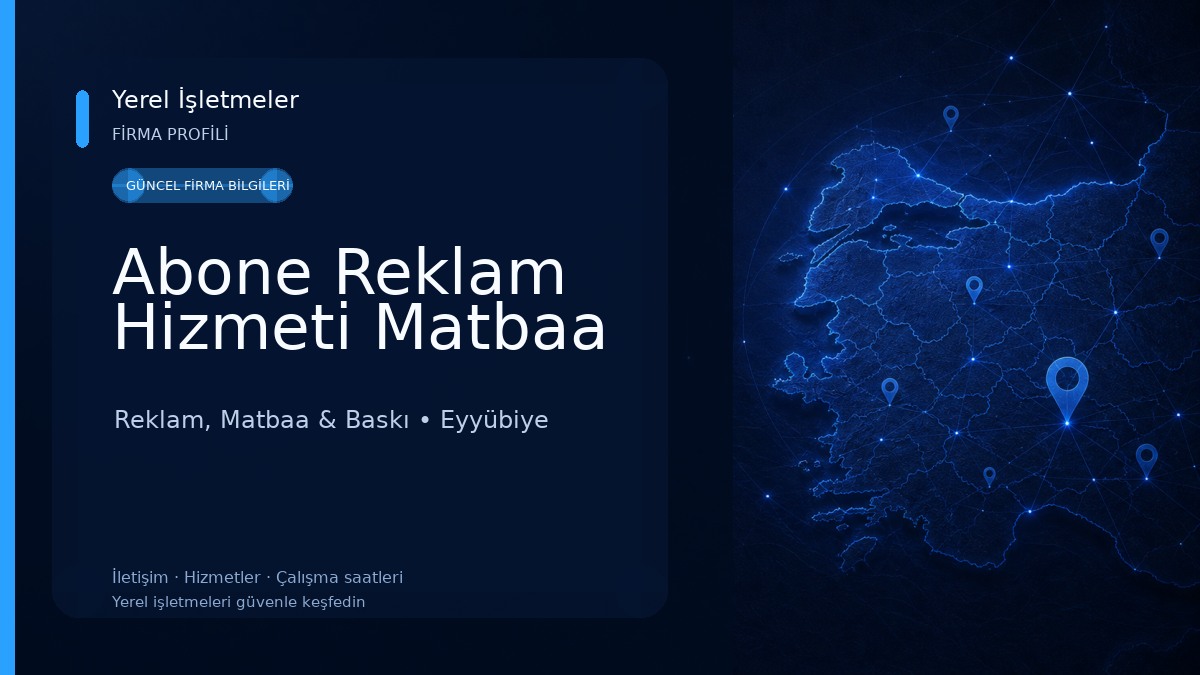 Abone Reklam Hizmeti Matbaa Reklam, Matbaa & Baskı