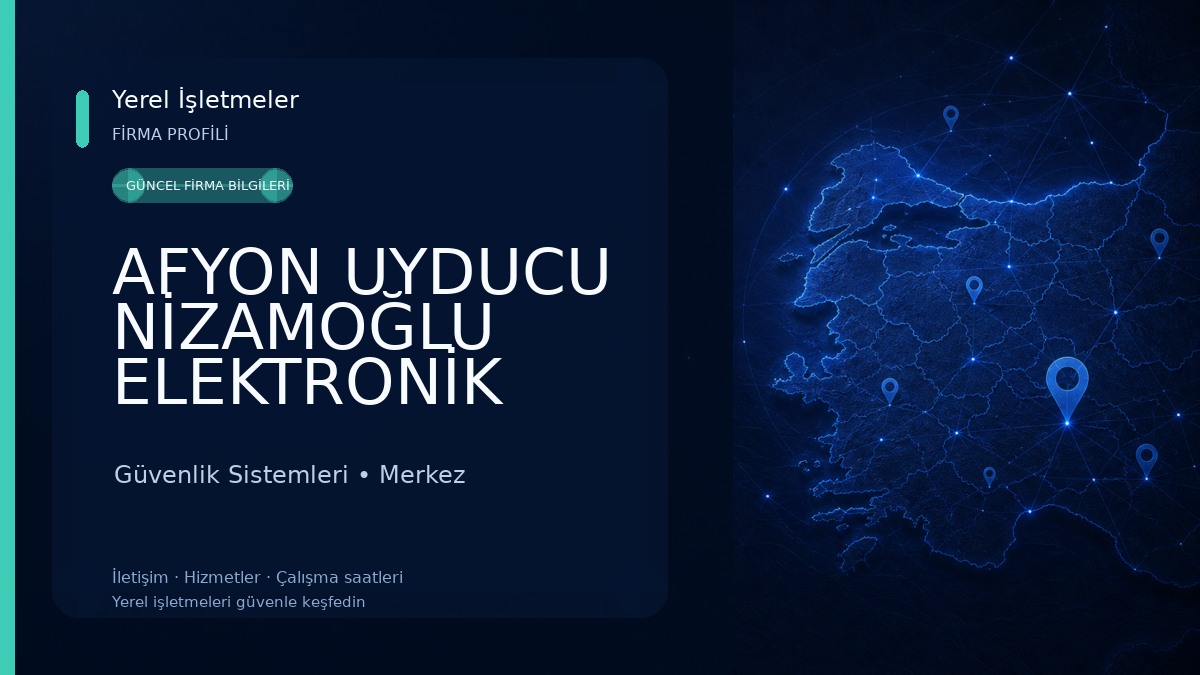 AFYON UYDUCU NİZAMOĞLU ELEKTRONİK Güvenlik Sistemleri