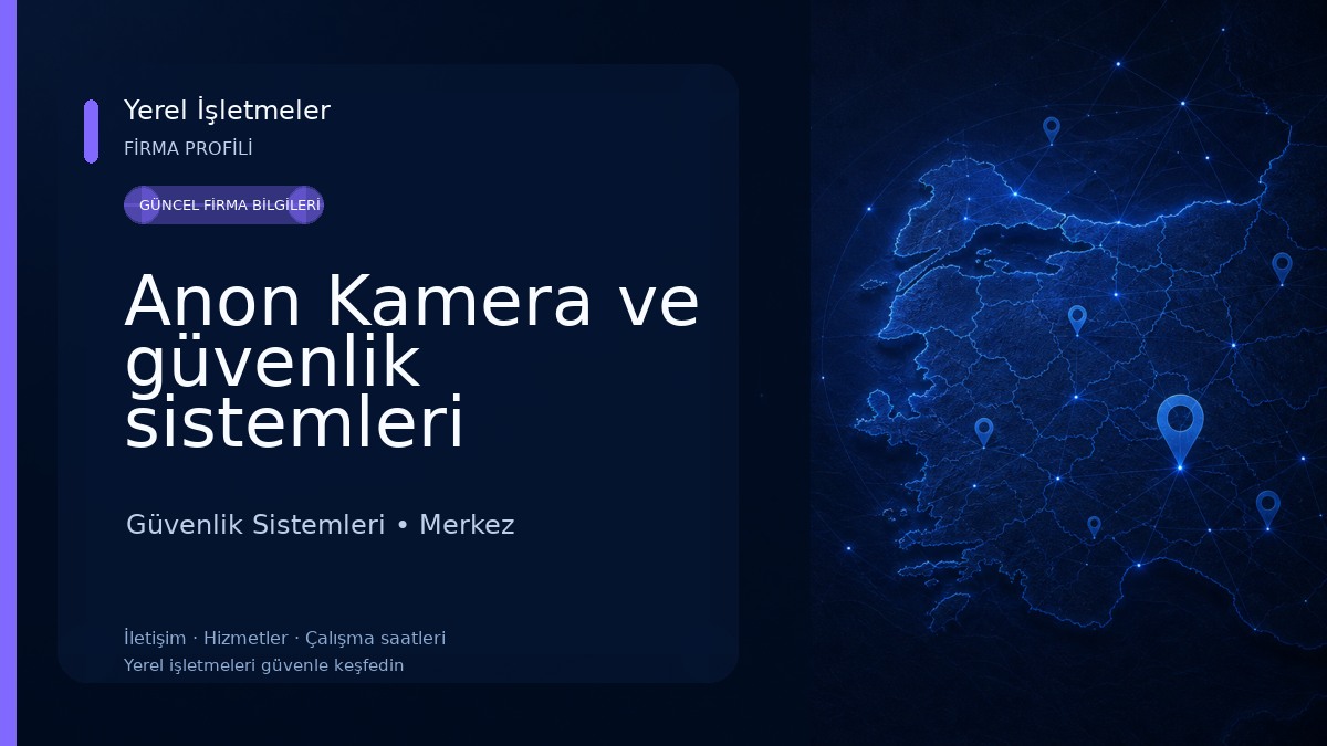 Anon Kamera ve güvenlik sistemleri Güvenlik Sistemleri