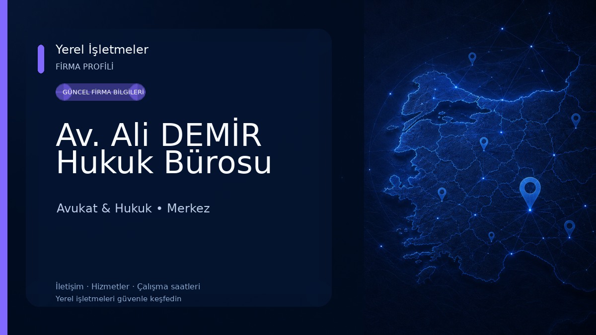Av. Ali DEMİR Hukuk Bürosu Avukat & Hukuk