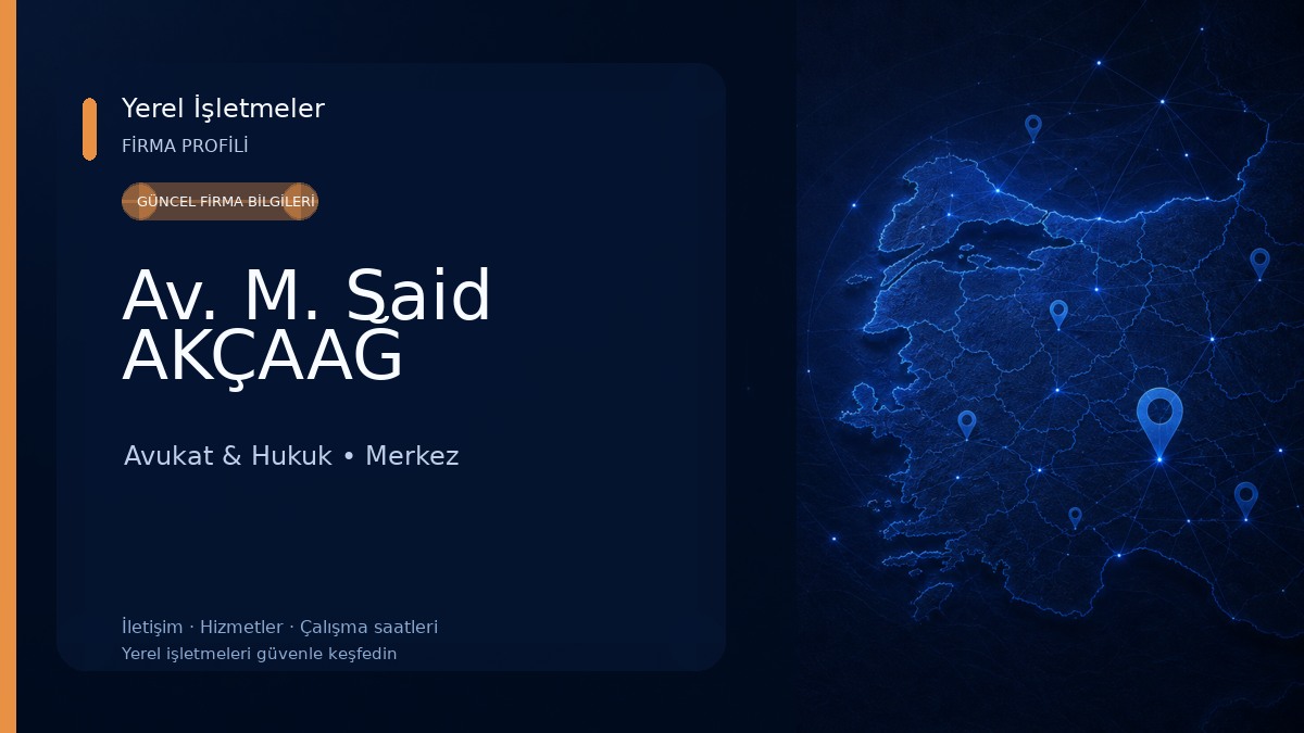 Av. M. Said AKÇAAĞ Avukat & Hukuk