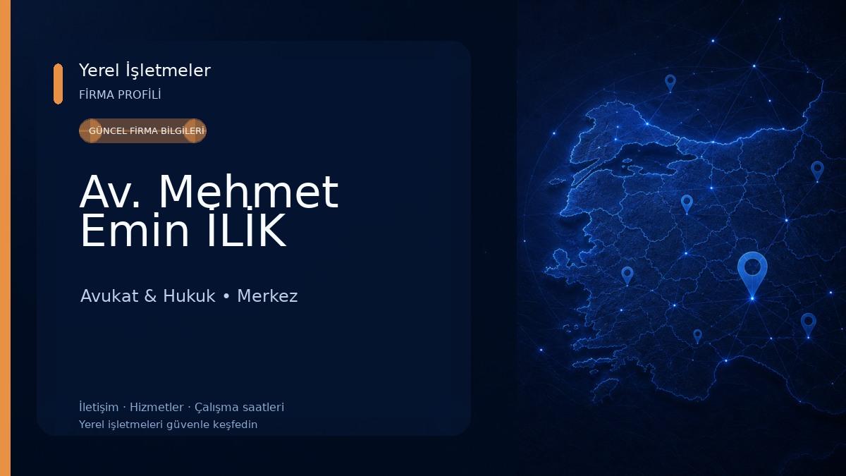 Av. Mehmet Emin İLİK Avukat & Hukuk