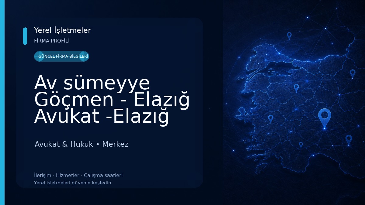 Av sümeyye Göçmen - Elazığ Avukat -Elazığ Ceza Avukatı Avukat & Hukuk