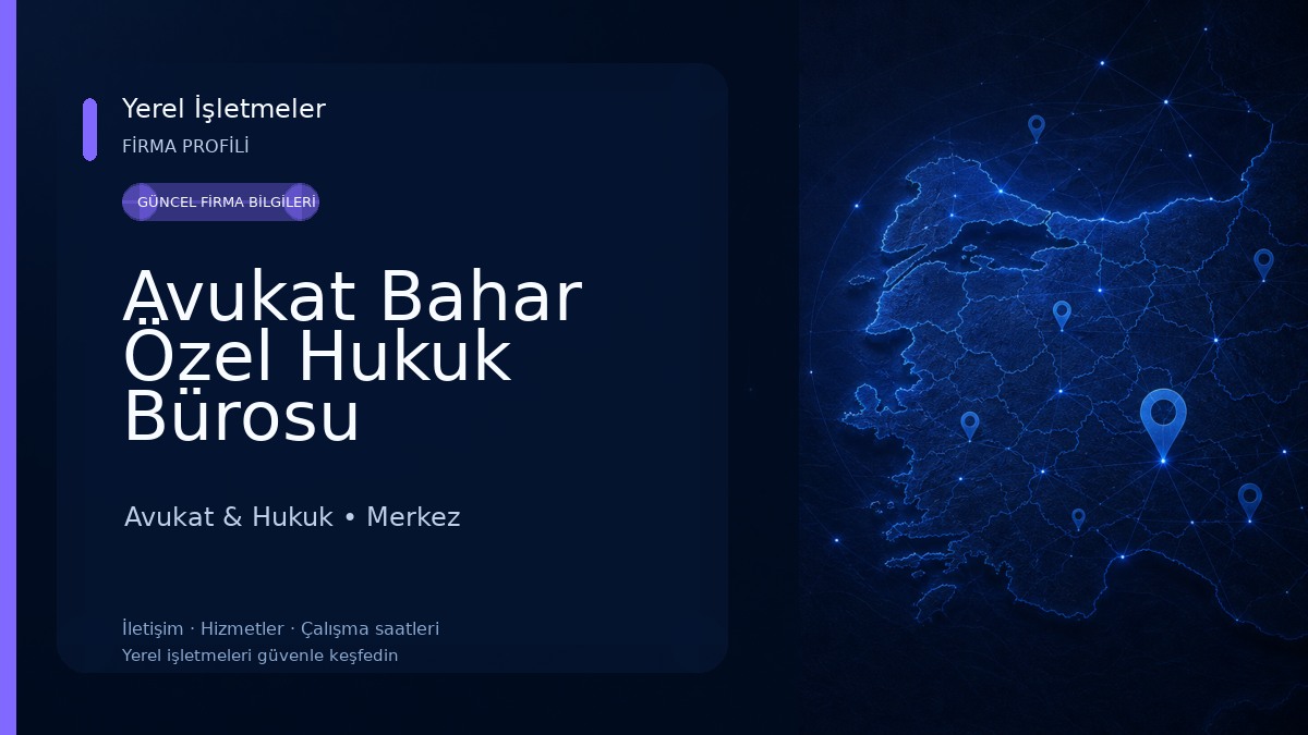 Avukat Bahar Özel Hukuk Bürosu Avukat & Hukuk
