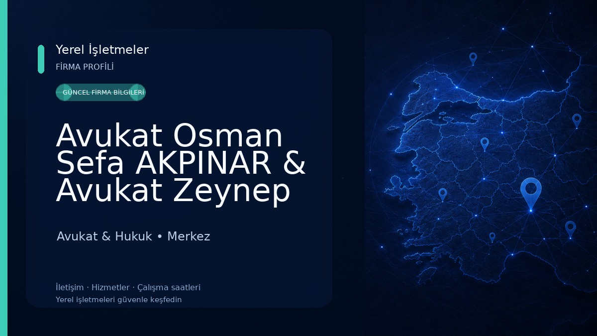 Avukat Osman Sefa AKPINAR & Avukat Zeynep KARAKAŞ Avukat & Hukuk