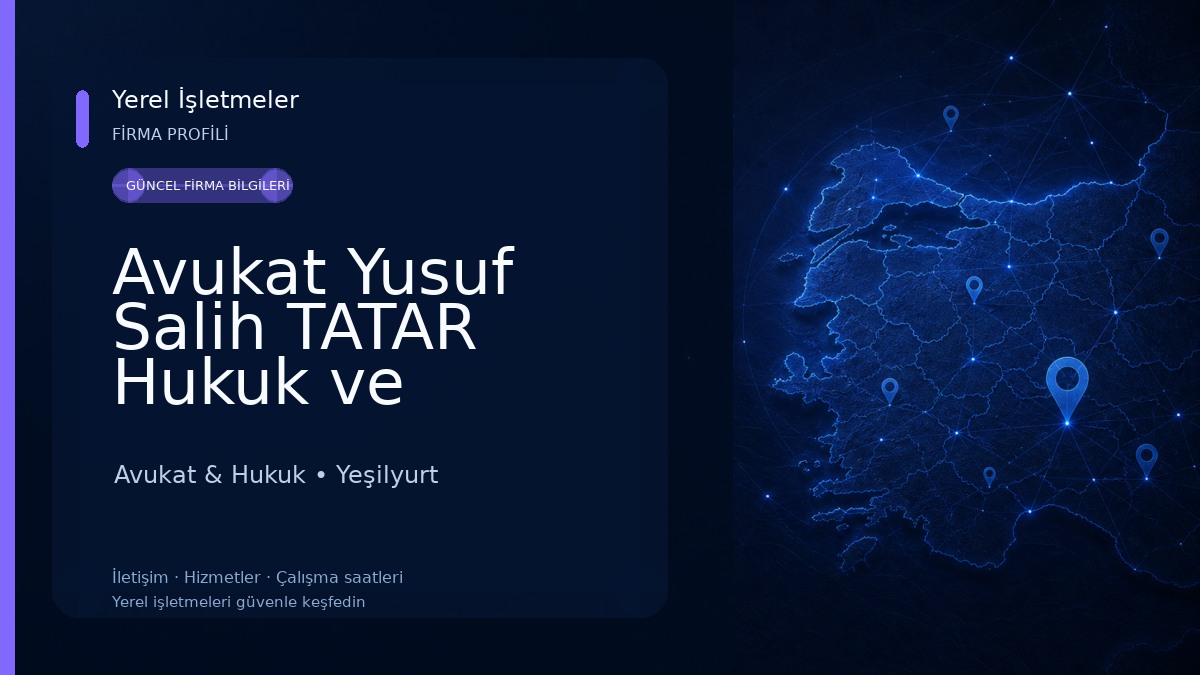 Avukat Yusuf Salih TATAR Hukuk ve Danışmanlık Avukat & Hukuk