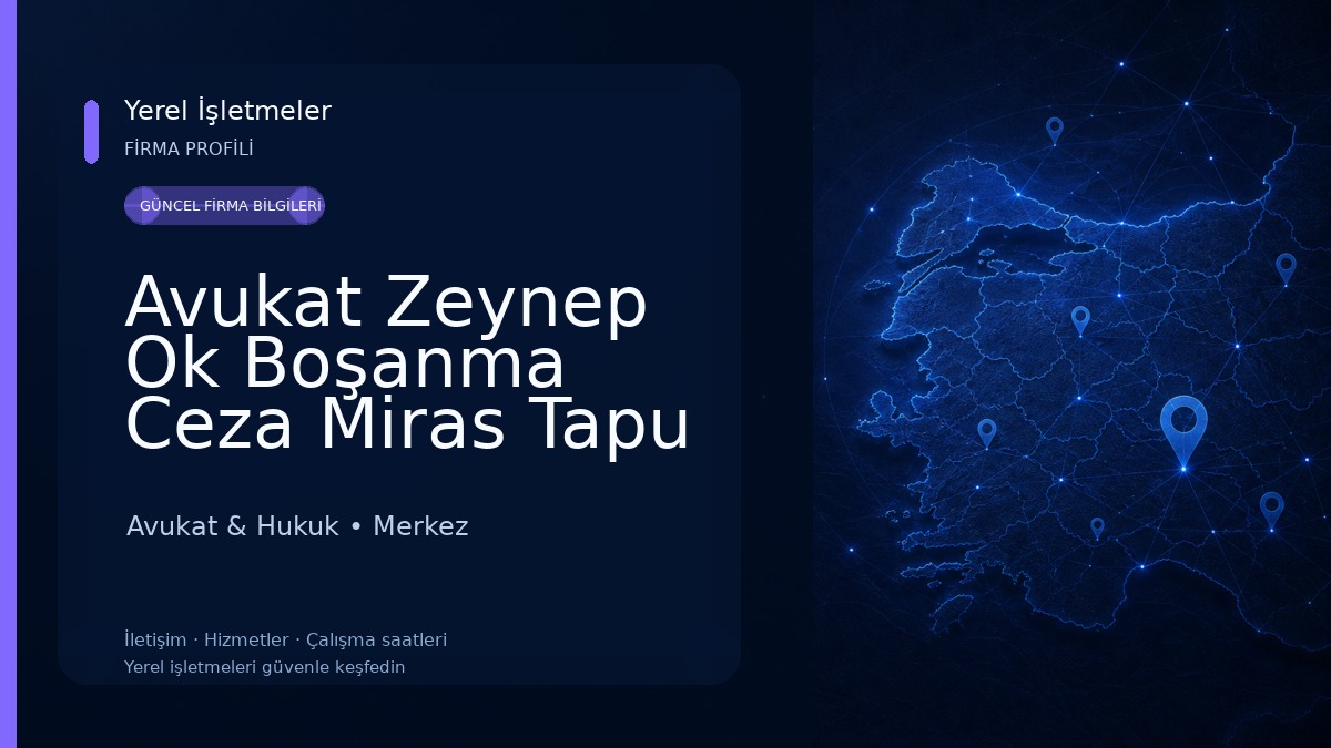 Avukat Zeynep Ok Boşanma Ceza Miras Tapu İş Davaları