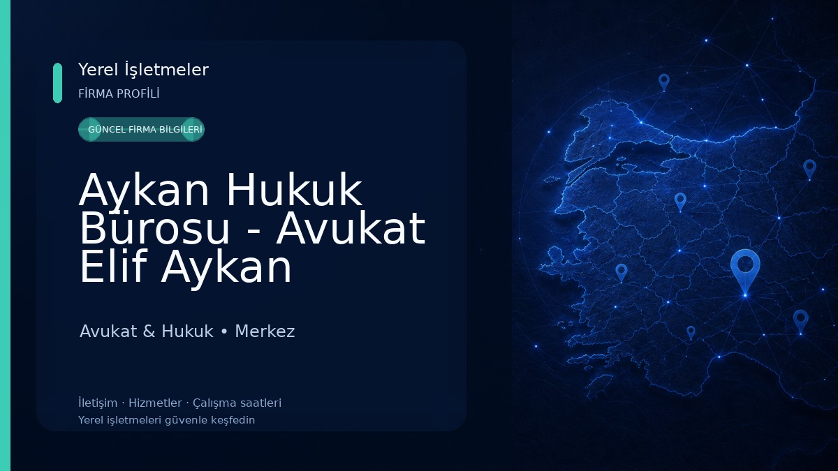 Aykan Hukuk Bürosu - Avukat Elif Aykan Avukat & Hukuk