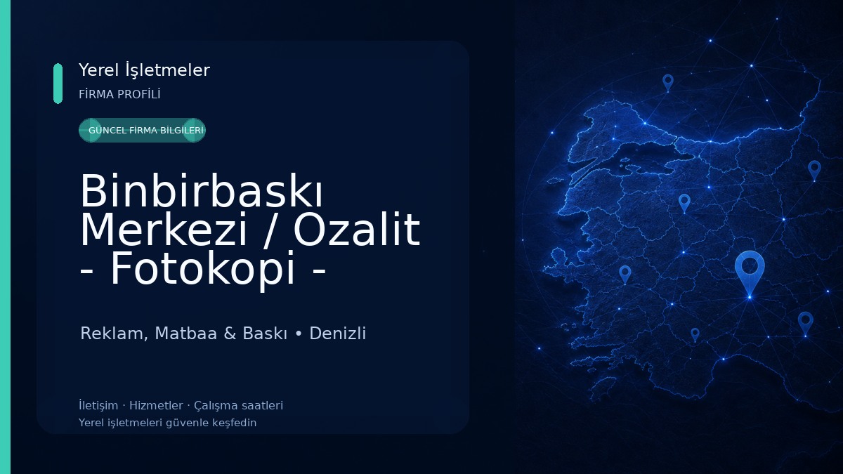 Binbirbaskı Merkezi / Ozalit - Fotokopi - Renkli Baskı - Proje - Promosyon - Kırtasiye - Tshirt Baskı Merkezi Reklam, Matbaa & Baskı