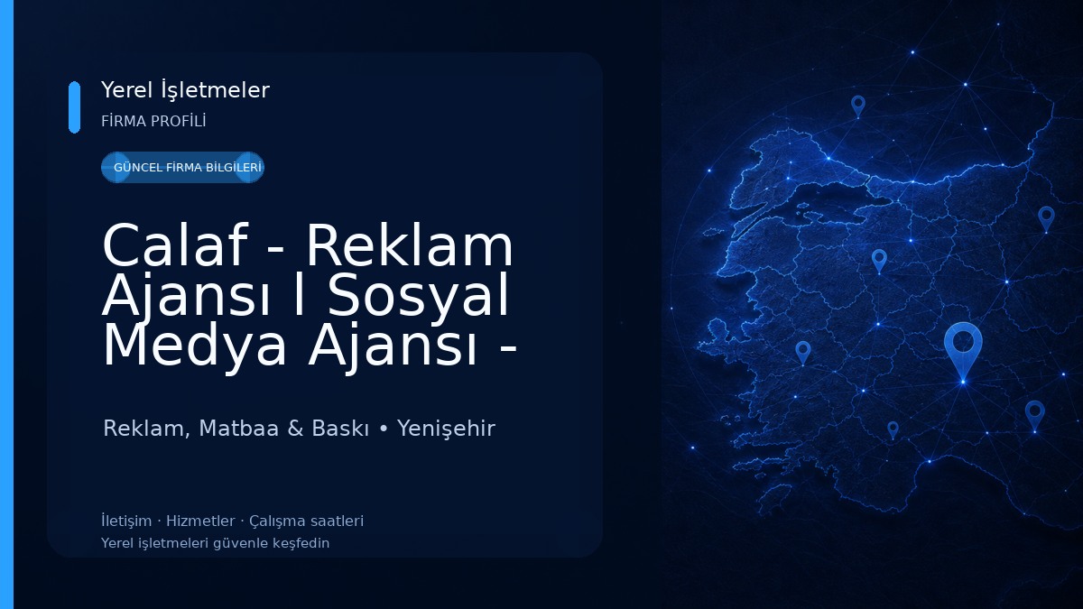 Calaf - Reklam Ajansı l Sosyal Medya Ajansı - Tanıtım Klibi - Web Tasarım - Marka Geliştirme - E-Ticaret Reklam, Matbaa & Baskı