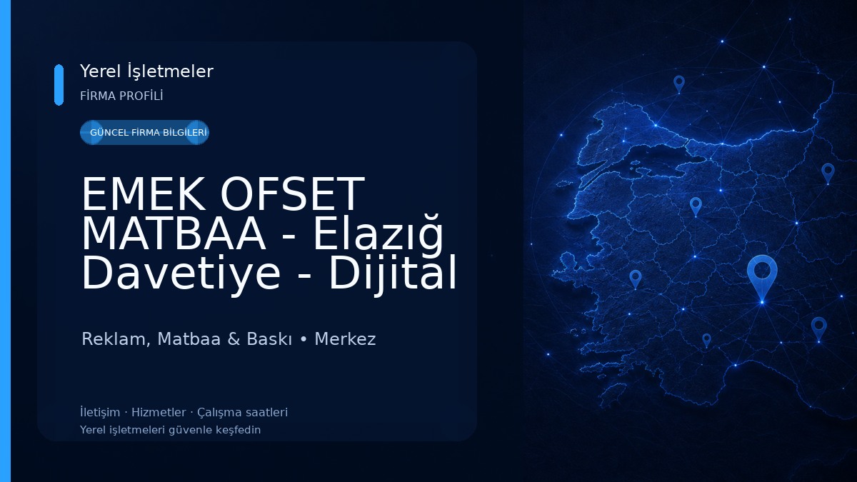 EMEK OFSET MATBAA - Elazığ Davetiye - Dijital Baskı