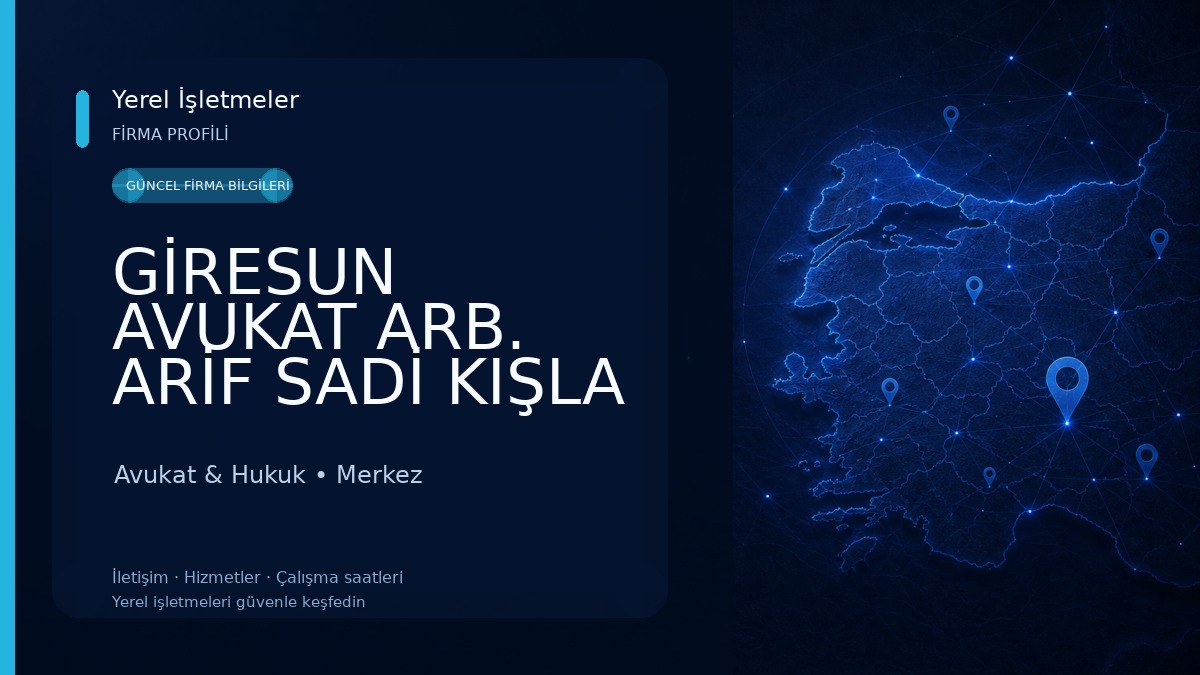 GİRESUN AVUKAT ARB. ARİF SADİ KIŞLA & ARB. AV TUĞBA GÜLLÜ KIŞLA [MİRAS-GAYRİMENKUL - İŞÇİLİK-TRAFİK | İŞ KAZASI - BOŞANMA] Avukat & Hukuk