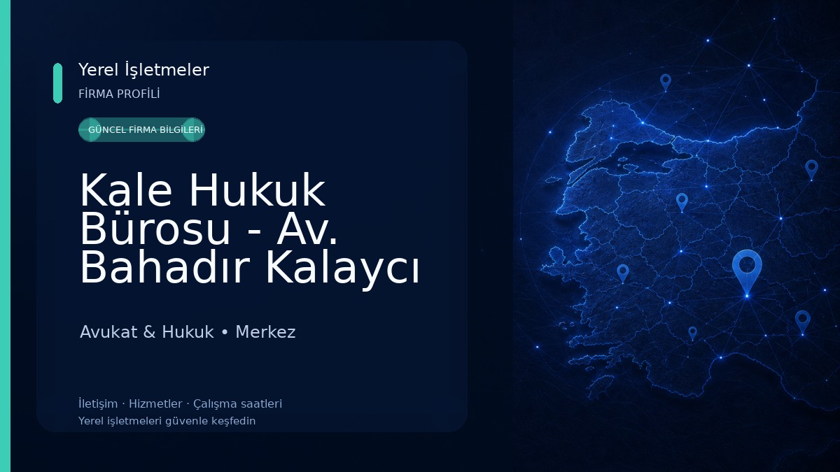 Kale Hukuk Bürosu - Av. Bahadır Kalaycı - Av. Ertuğ Uysal - Av. Hamide Örengül Avukat & Hukuk