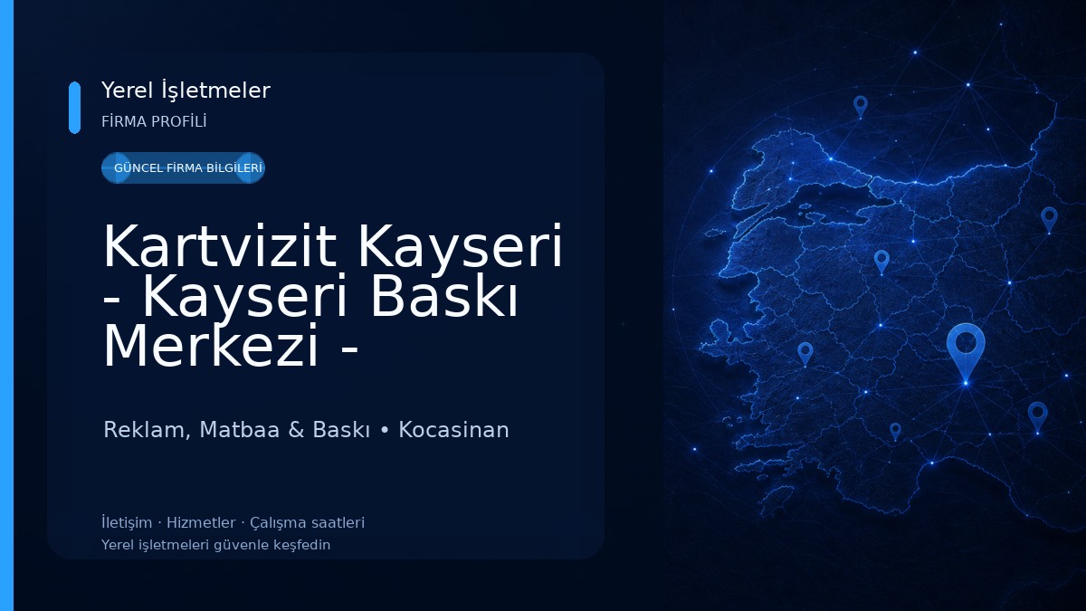 Kartvizit Kayseri - Kayseri Baskı Merkezi - Matbaa