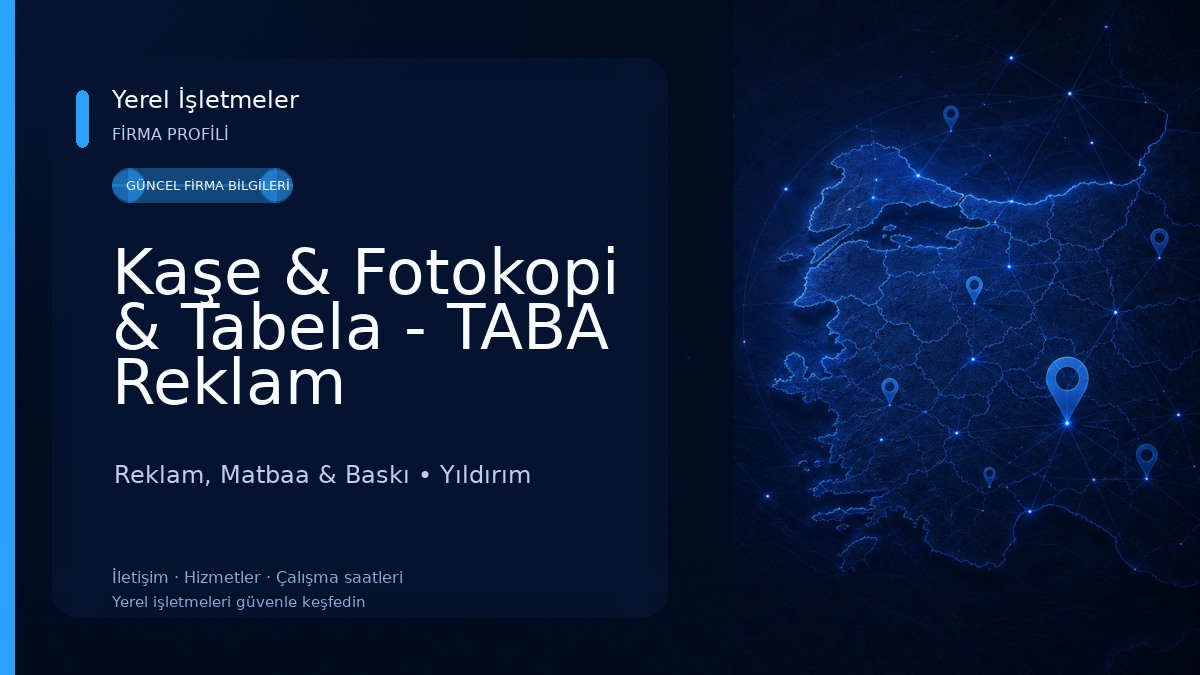 Kaşe & Fotokopi & Tabela - TABA Reklam Reklam, Matbaa & Baskı