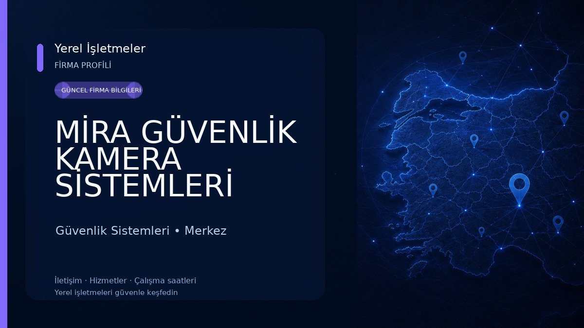 MİRA GÜVENLİK KAMERA SİSTEMLERİ Güvenlik Sistemleri