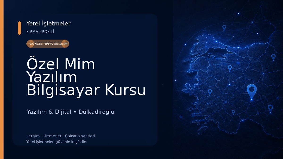 Özel Mim Yazılım Bilgisayar Kursu Yazılım & Dijital