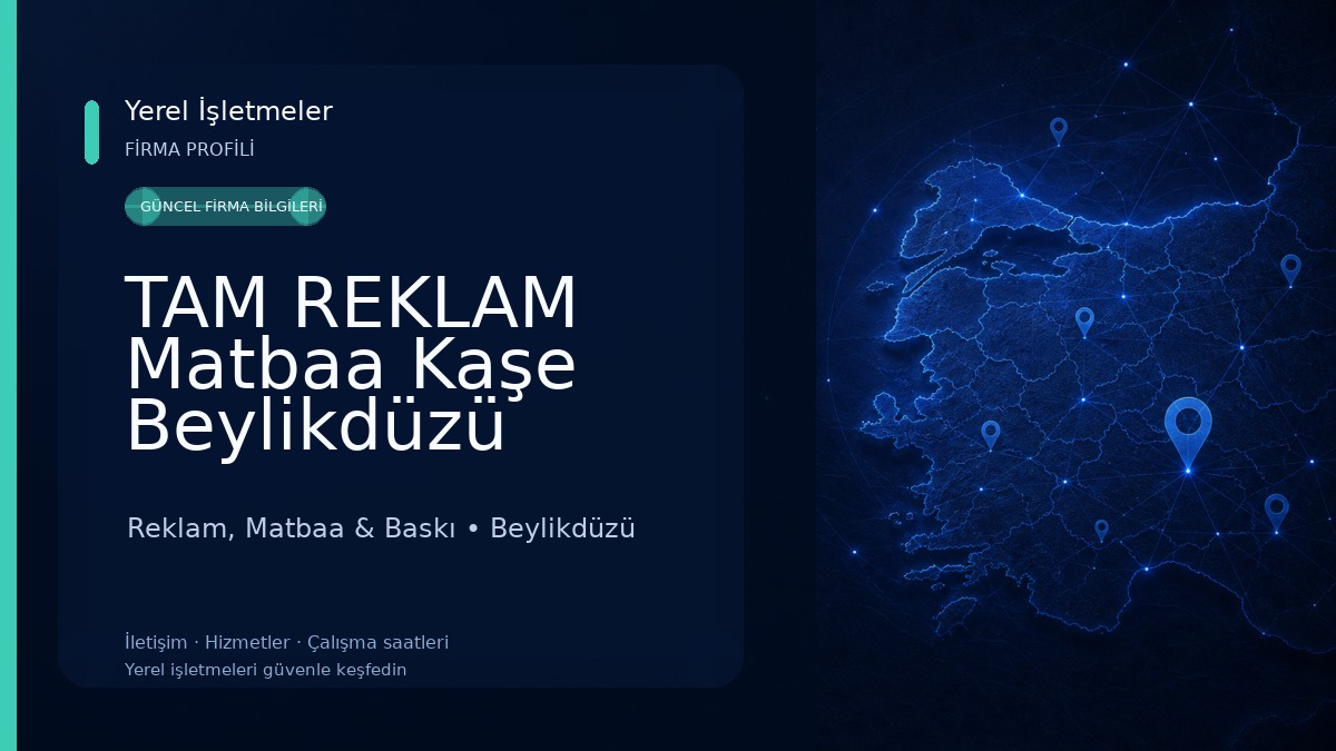 TAM REKLAM Matbaa Kaşe Beylikdüzü Kartvizit Broşür