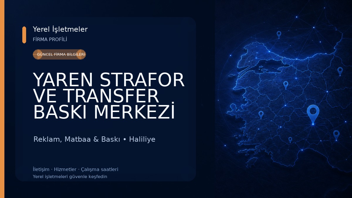 YAREN STRAFOR VE TRANSFER BASKI MERKEZİ REKLAM - PROMOSYON - MATBAA - STRAFOR - SERİGRAFİ HİZMETLERİ