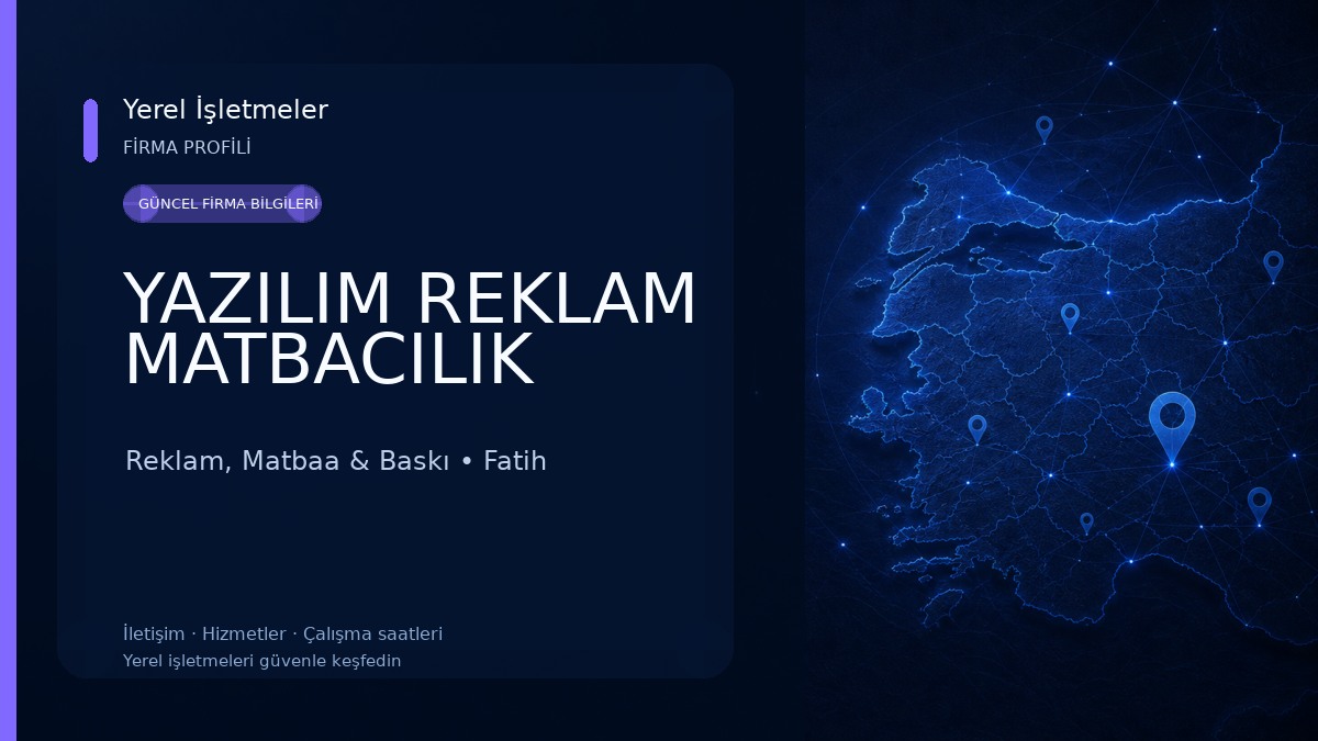 YAZILIM REKLAM MATBACILIK Reklam, Matbaa & Baskı